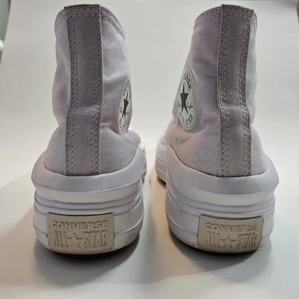 Converse Pale Pink/Lavender All Star Move Platform Sneakers W7 - Picture 6 of 8